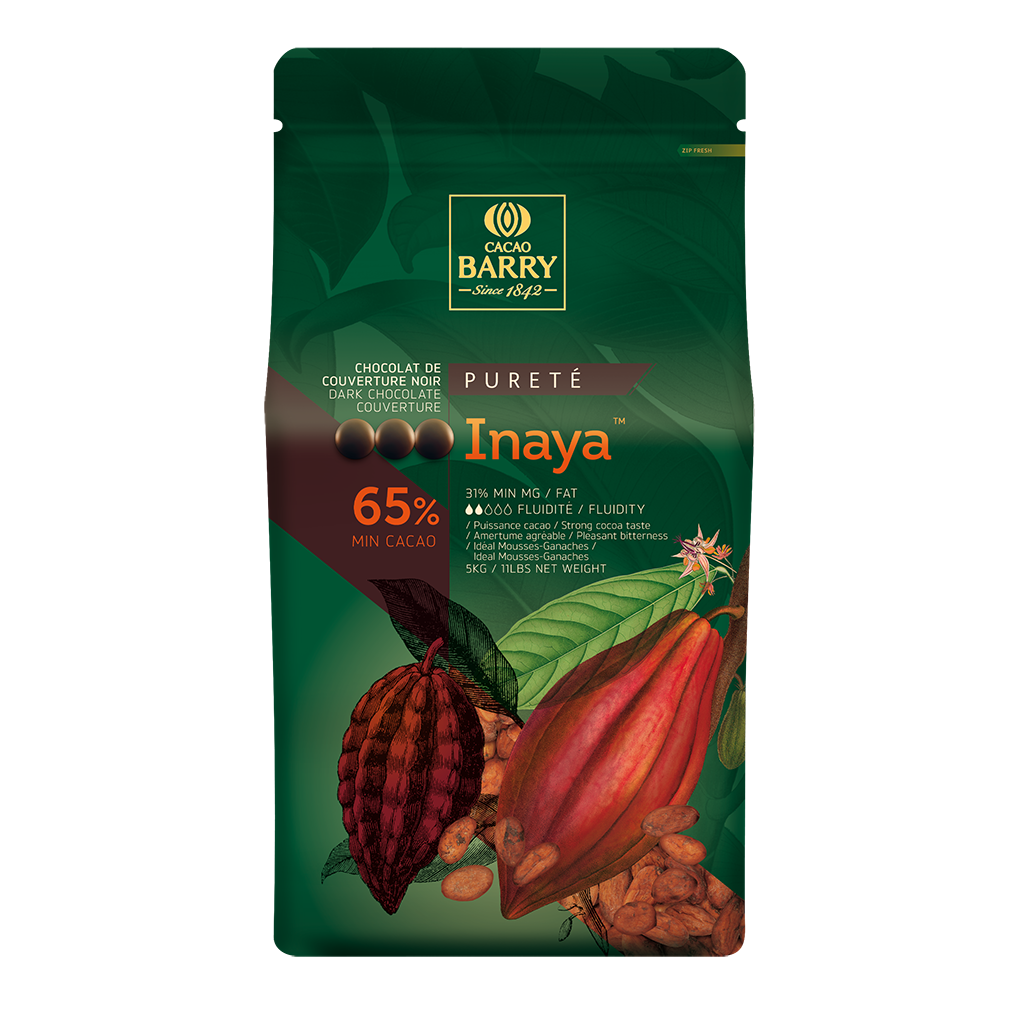 Chocolat de couverture noir Inaya 65% en pistoles - 5kg