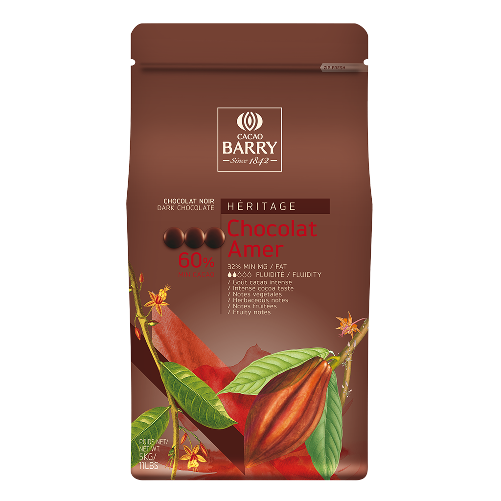Chocolat de couverture noir amer 60% en pistoles - 5kg