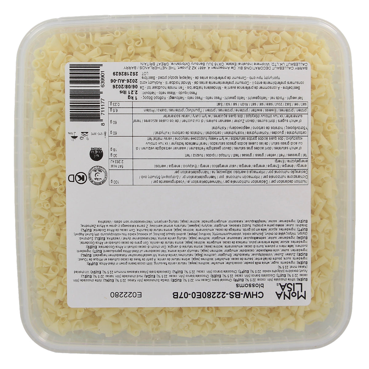 Copeaux Blossoms chocolat blanc - 1kg