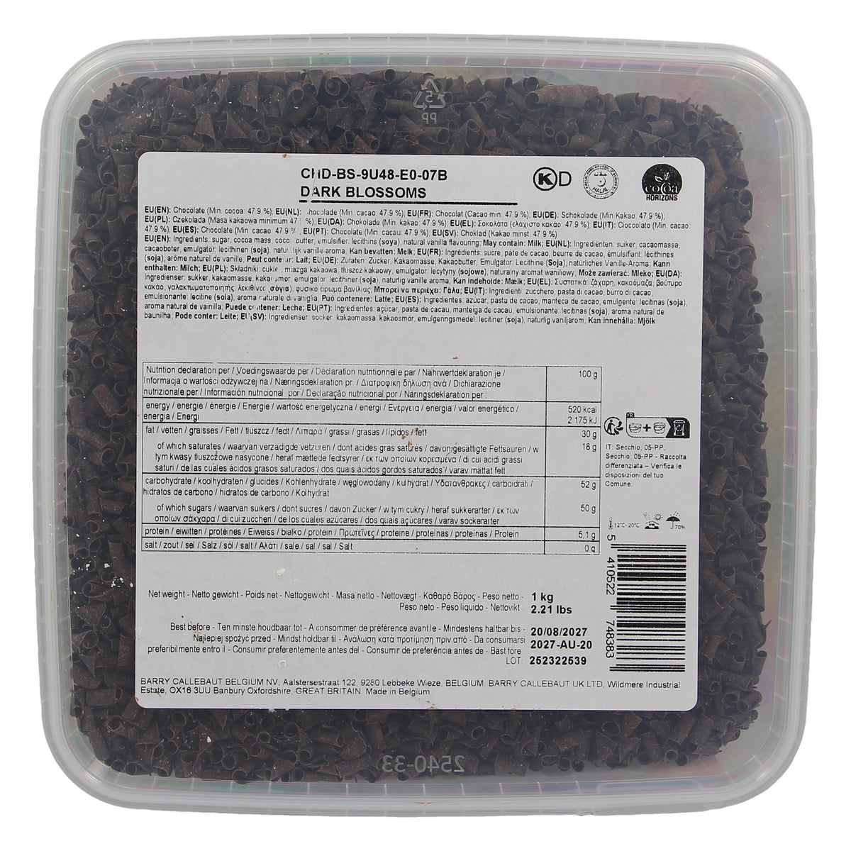 Micro copeaux de chocolat noir - 1kg
