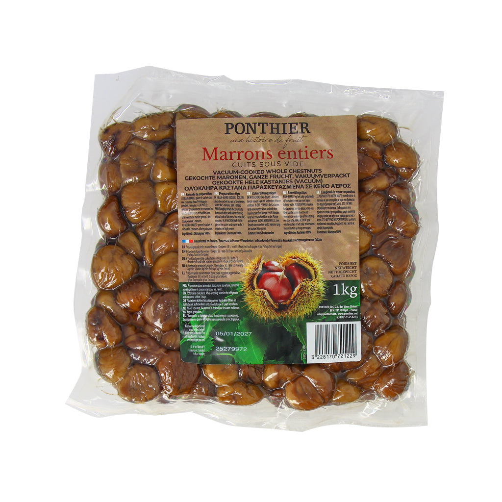 Marrons entiers cuits sous vide Ponthier - 1kg