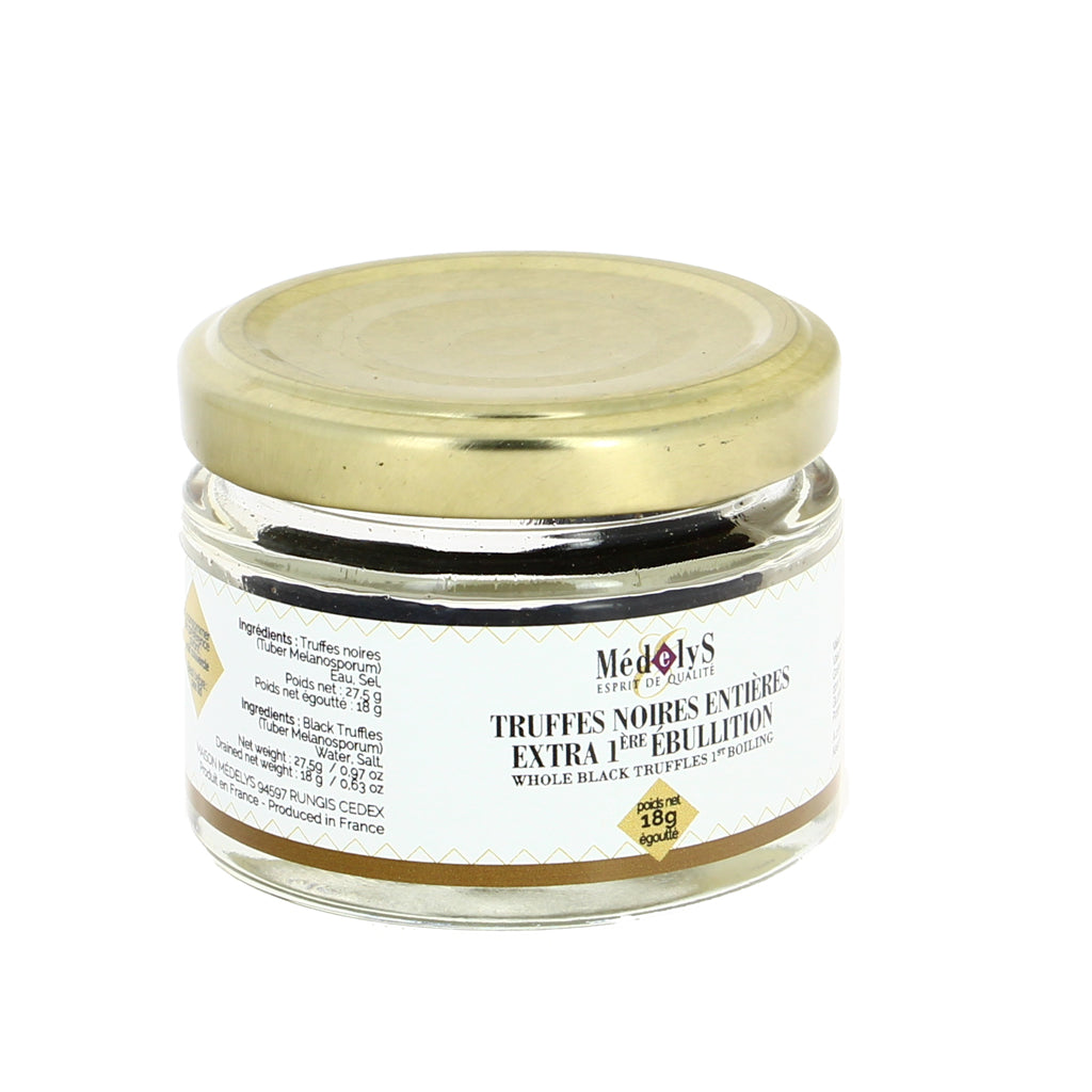 Truffe première cuisson melanosporum (18g net égoutté) - 27,5 g