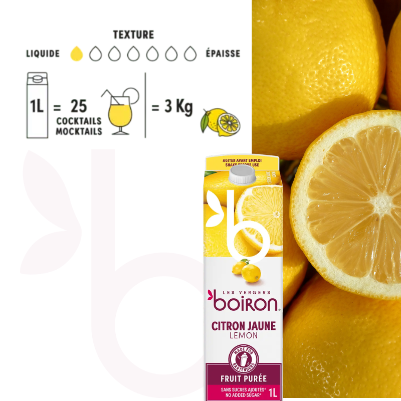 Purée de citron jaune ambiante - 1l