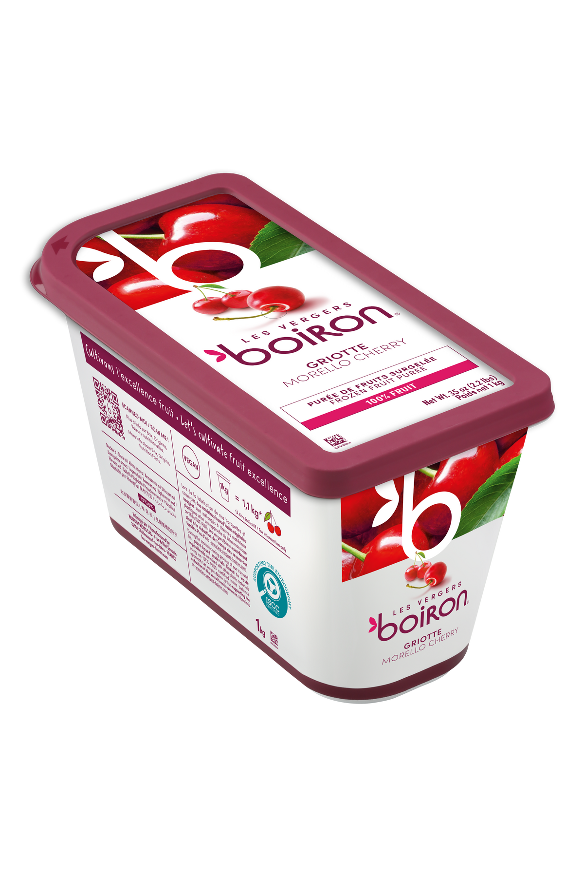 Purée de griotte 100% Les Vergers Boiron - 1kg