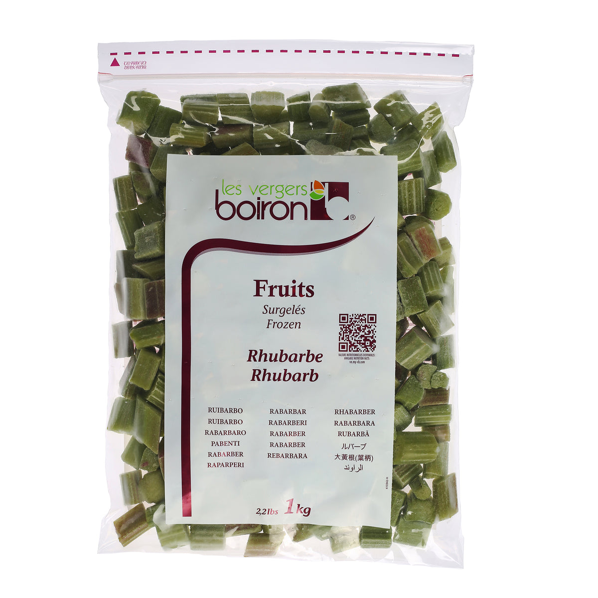 Rhubarbe verte en morceaux IQF - 1kg