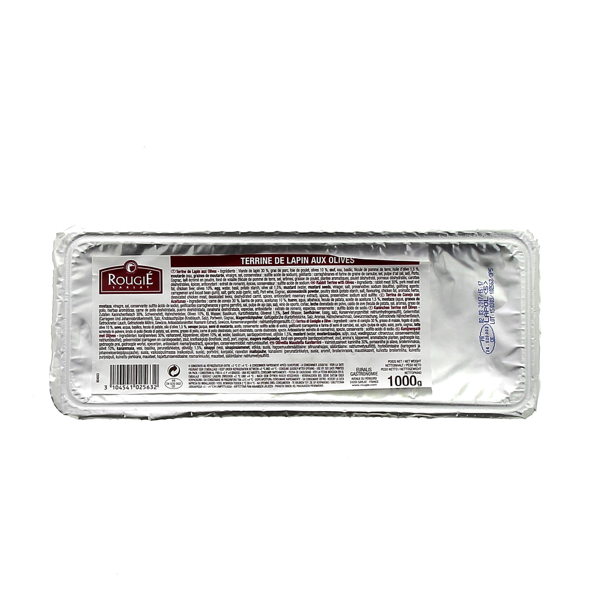 Terrine de lapin aux olives - 1000g