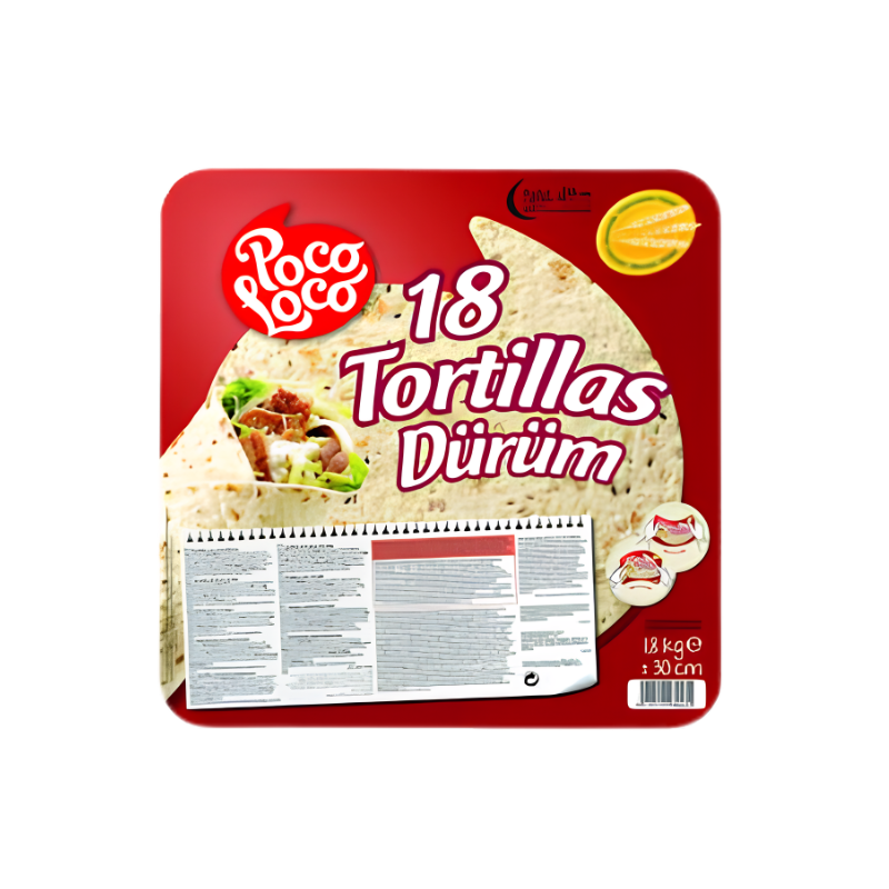 Tortillas de blé 30cm - 18 pièces