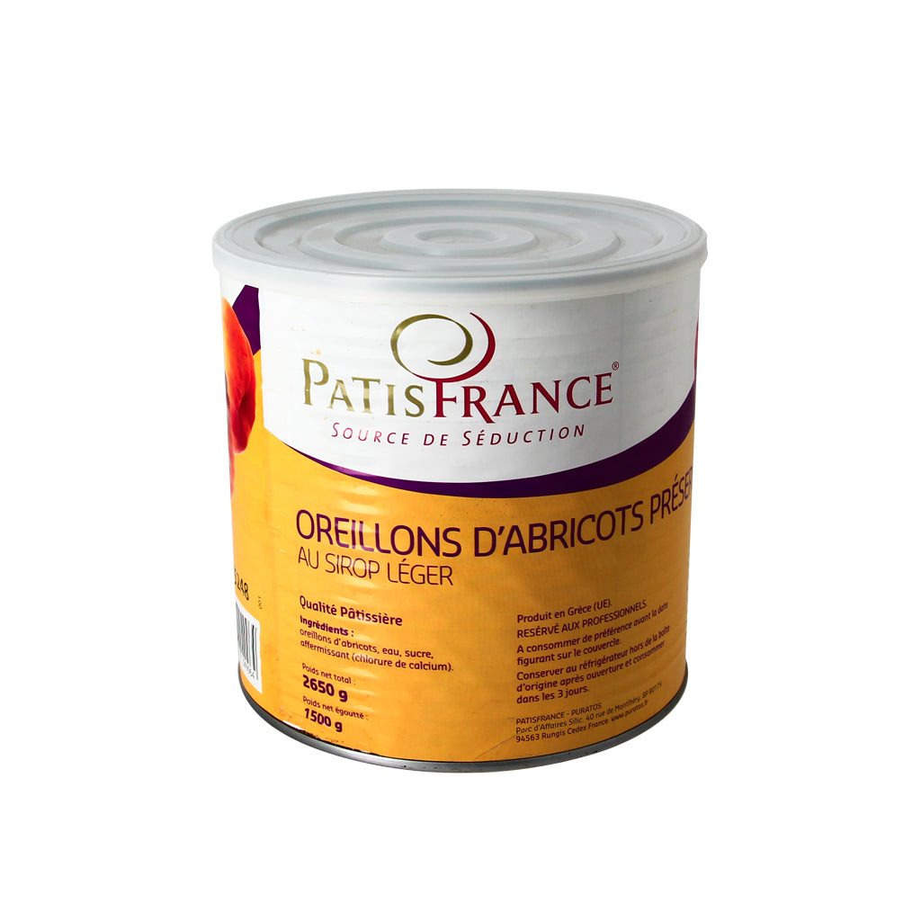 Oreillons d'abricots au sirop léger boite 3/1 - 2.650kg