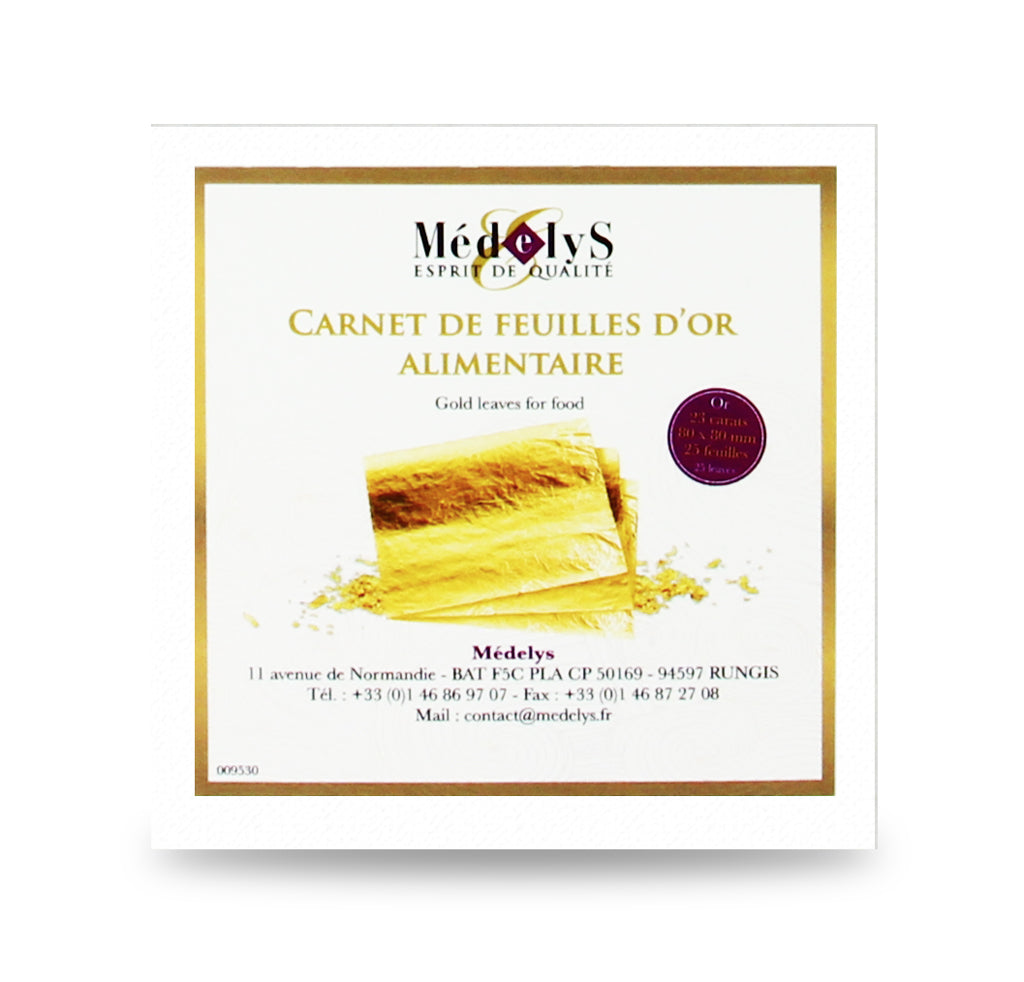 Carnet de feuilles Or 8cm x 8cm - 25 feuilles