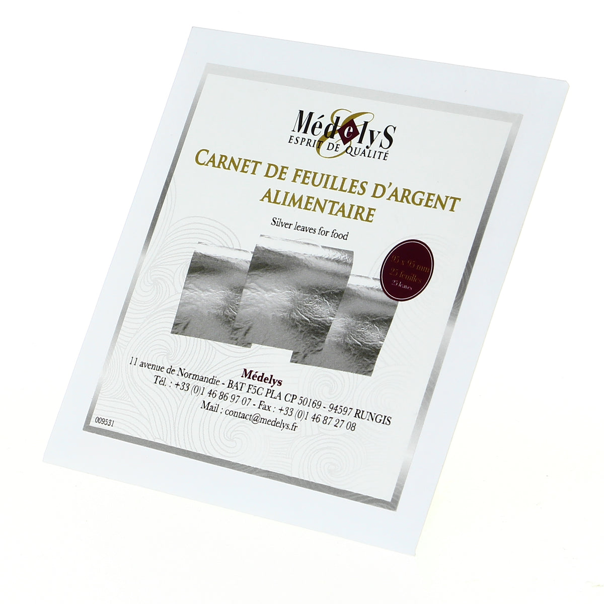 Carnet de feuilles Argent 9.5cm x 9.5cm - 25 feuilles