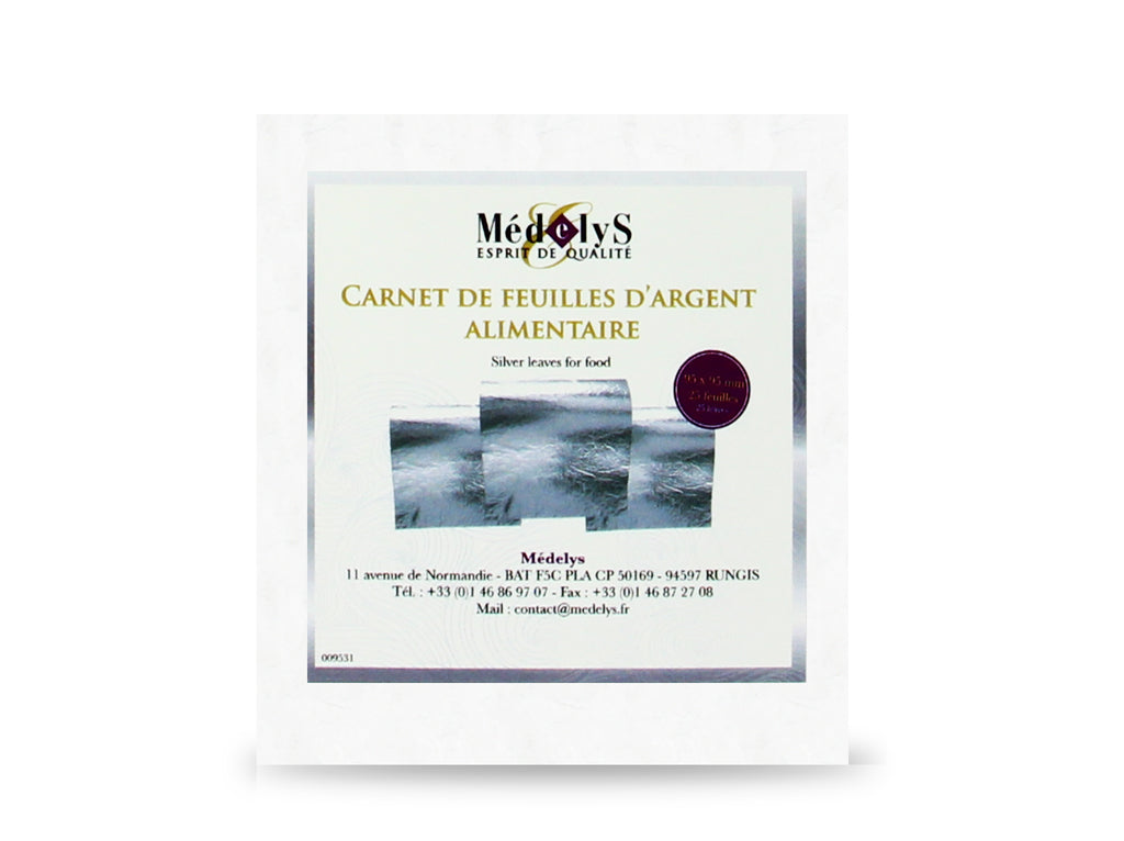 Carnet de feuilles Argent 9.5cm x 9.5cm - 25 feuilles