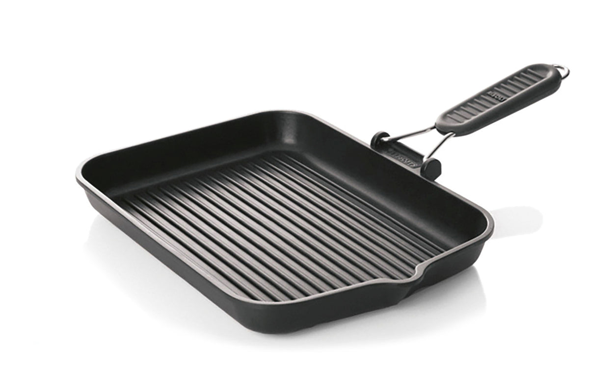 Grill manche rabattable 46x26 cm - Fonte aluminium ( 501665 ) (1 X 1 unité )
