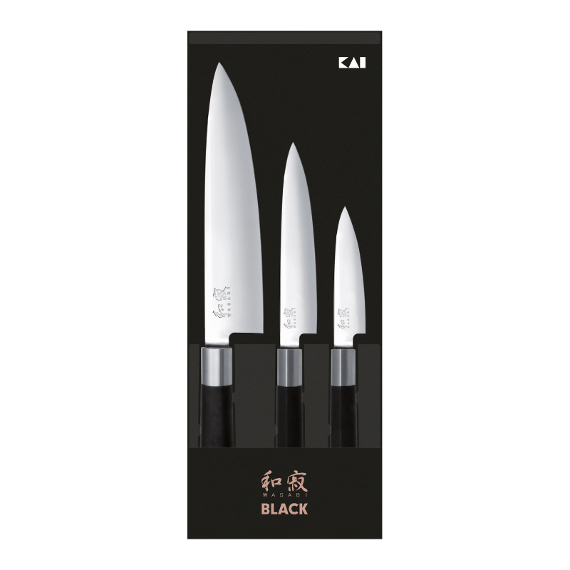 Set 3 couteaux - office, universel, cuisine - Wasabi ( 042811 ) (1 X 1 unité )