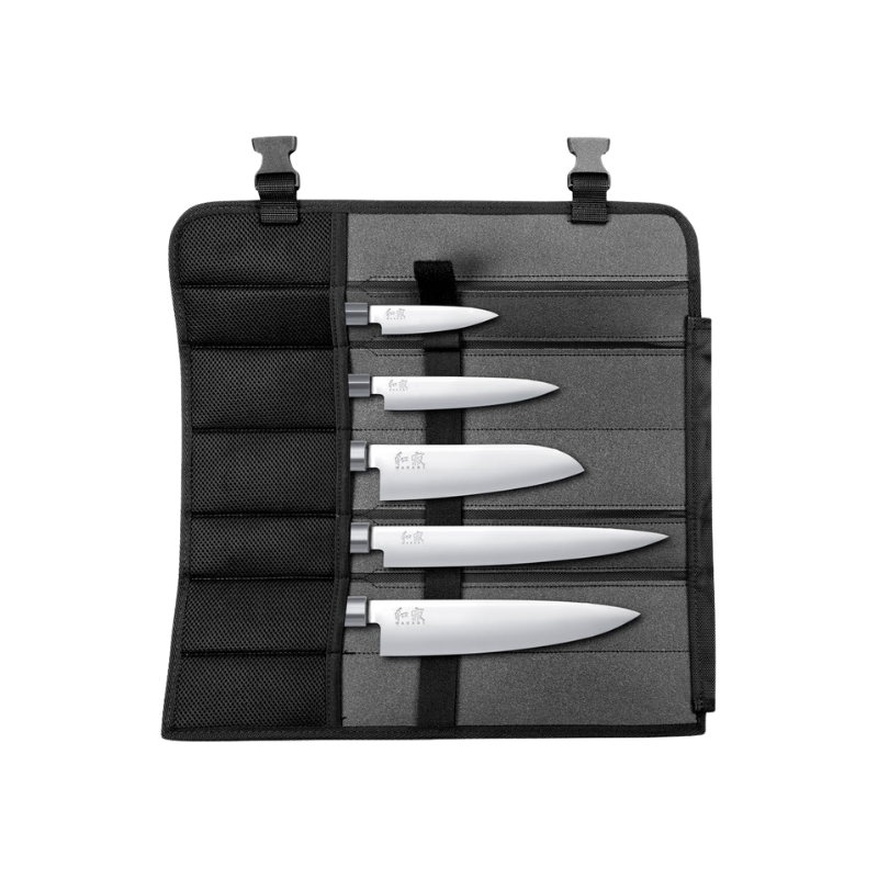 Mallette de 5 couteaux japonais Kai Wasabi Black - Type européenne - 042813 - 1 unité
