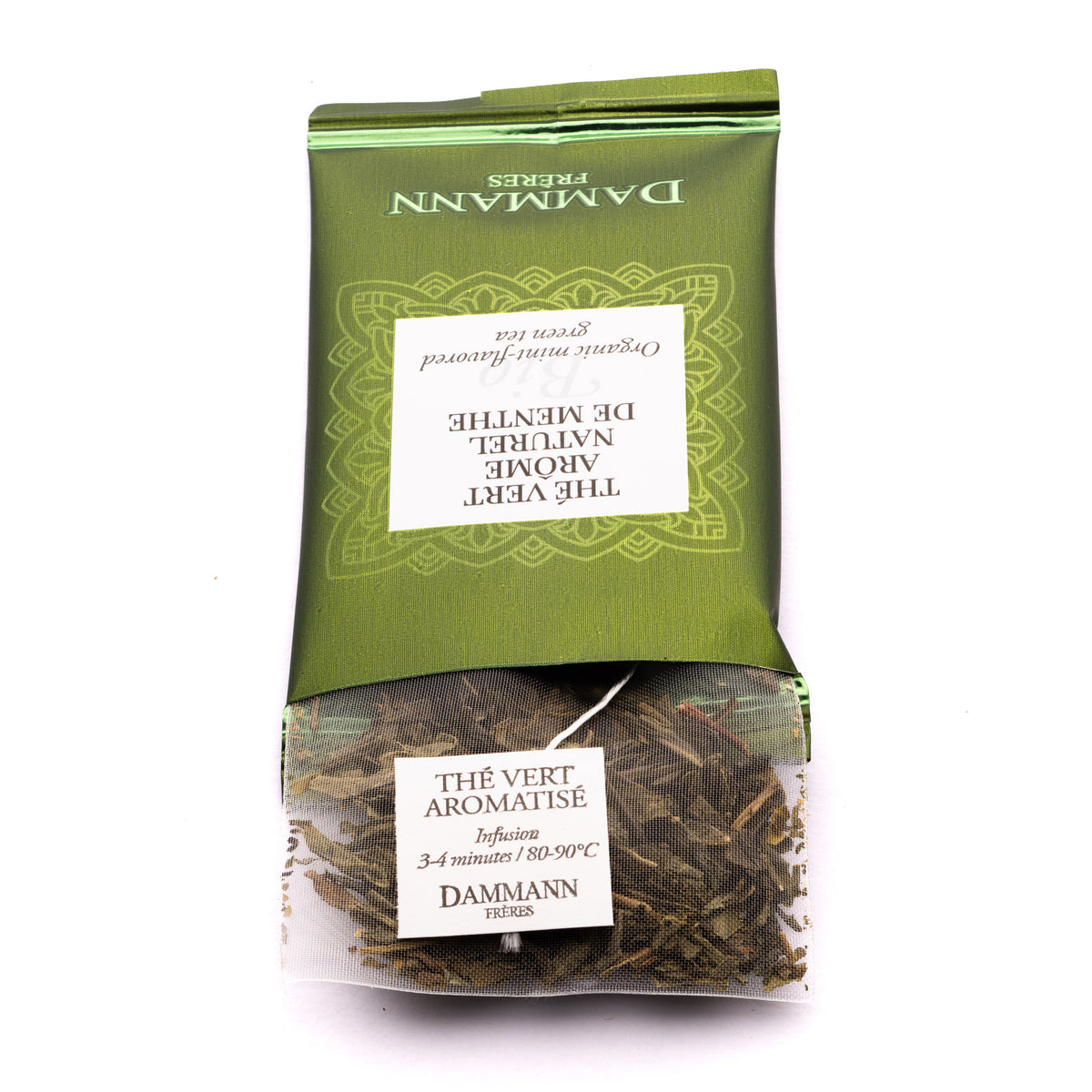 Thé vert arôme naturel de menthe - 24 sachets suremballés
