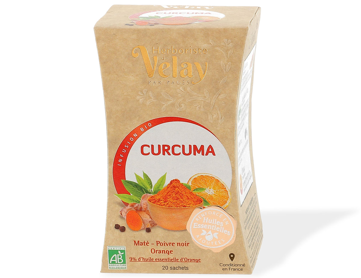 Infusion curcuma, maté, poivre noir et orange - 20 sachets