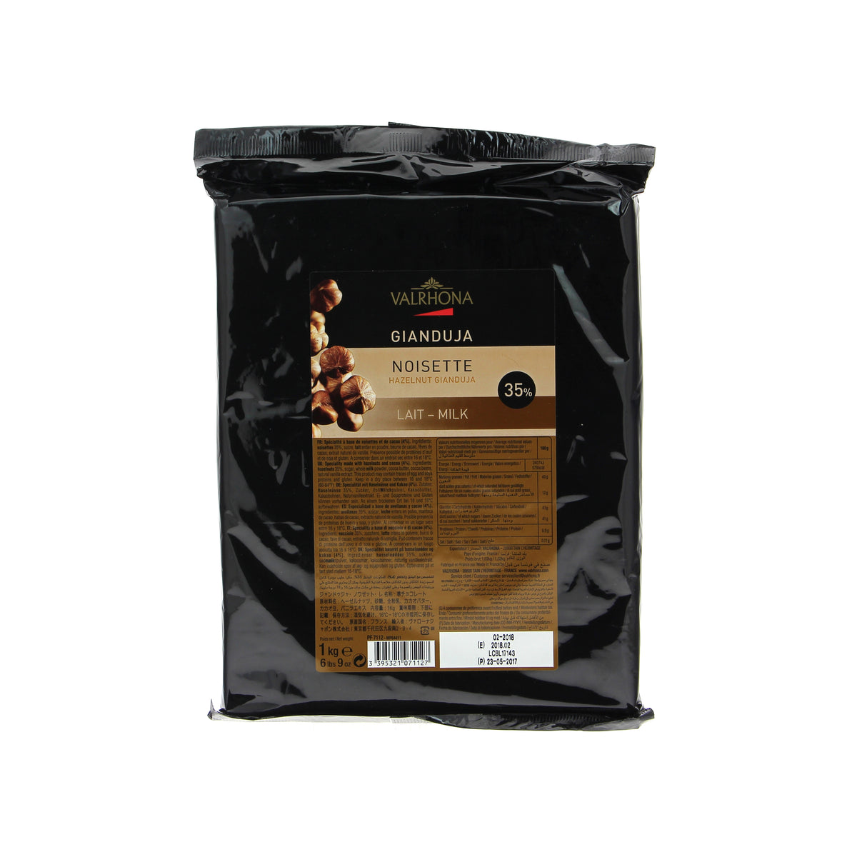 Chocolat au lait et noisettes Gianduja 35% - 1kg