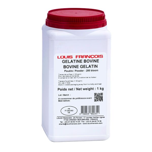 Gélatine Bovine 200 bloom poudre Louis François - 1kg