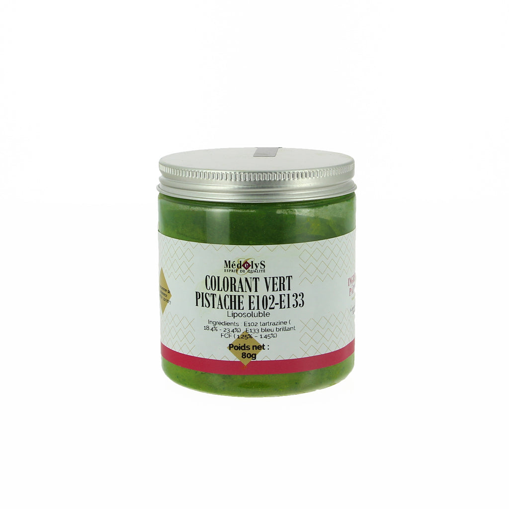Colorant vert pistache E102-E133 liposoluble - 80G