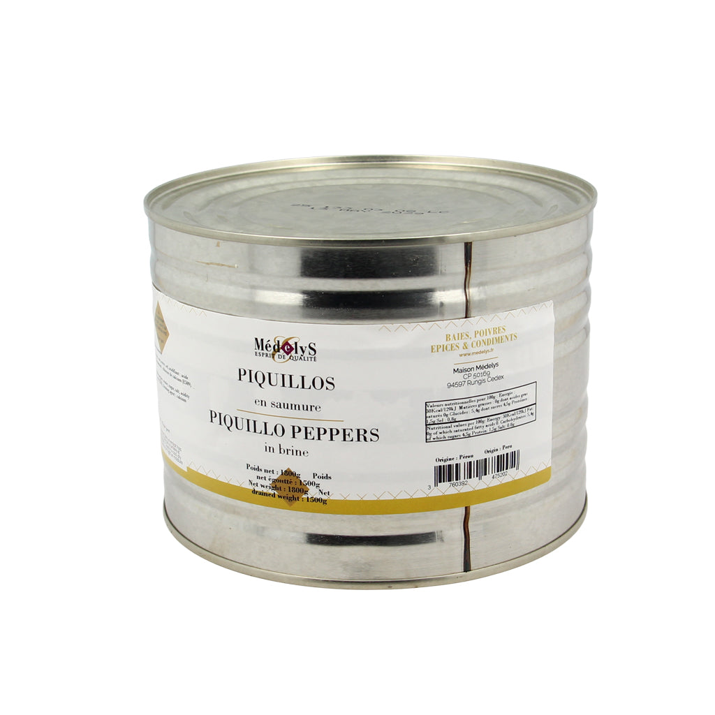 Piquillos entiers en saumure (1.5kg net égoutté) - 1.8kg