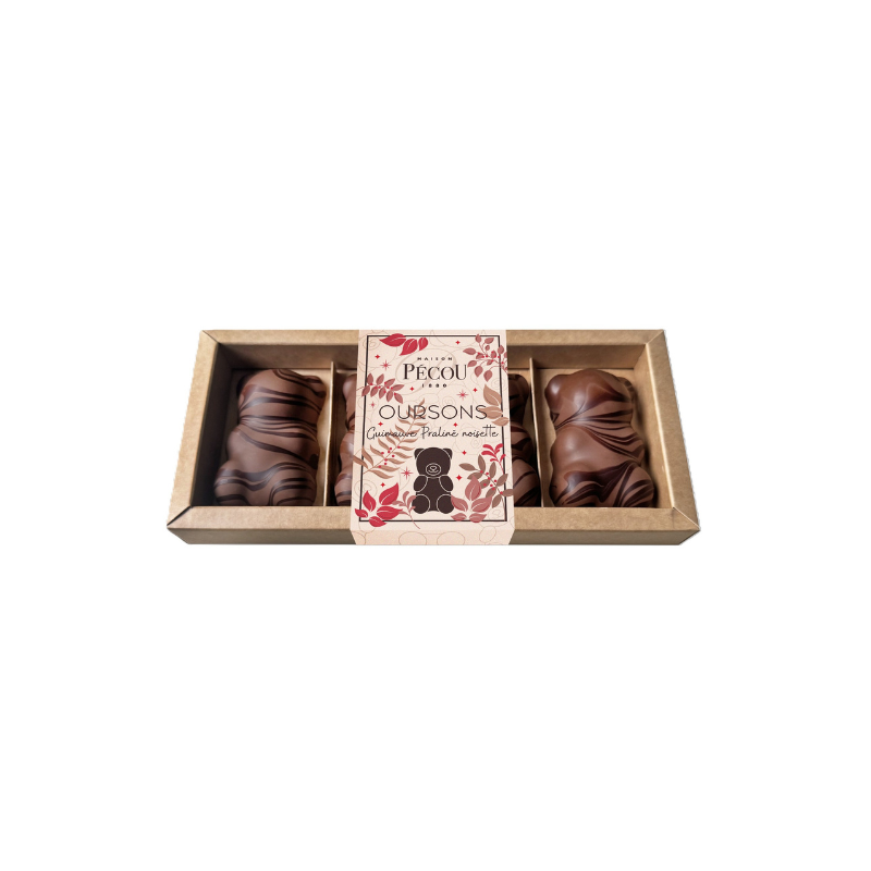 MILK CHOCOLATE PRALINE MARSHMALLOW BEARS 100G