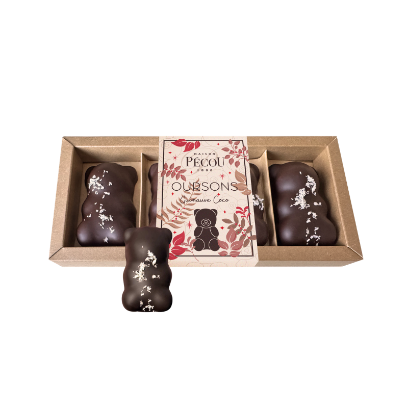 DARK CHOCOLATE COCONUT MARSHMALLOW BEARS 100G