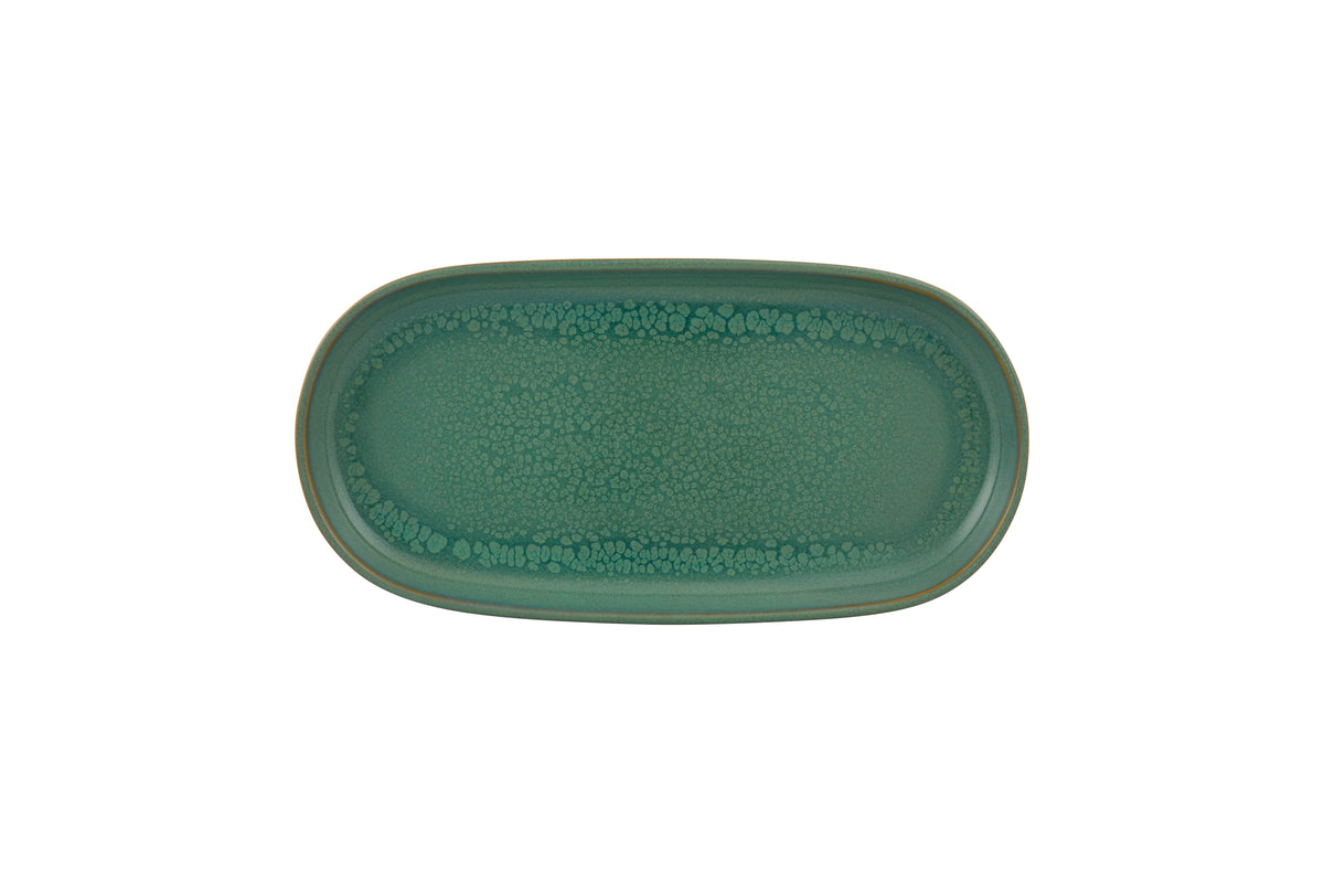 Plat oval - Grès Ø 30x15x3 cm - Gemstone ( E02967 ) (12 X 1 unité )