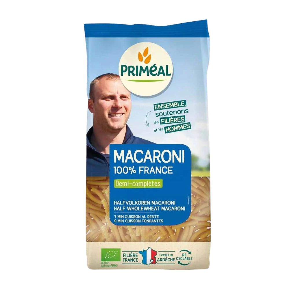 Macaroni demi-complets 100% France - 500g