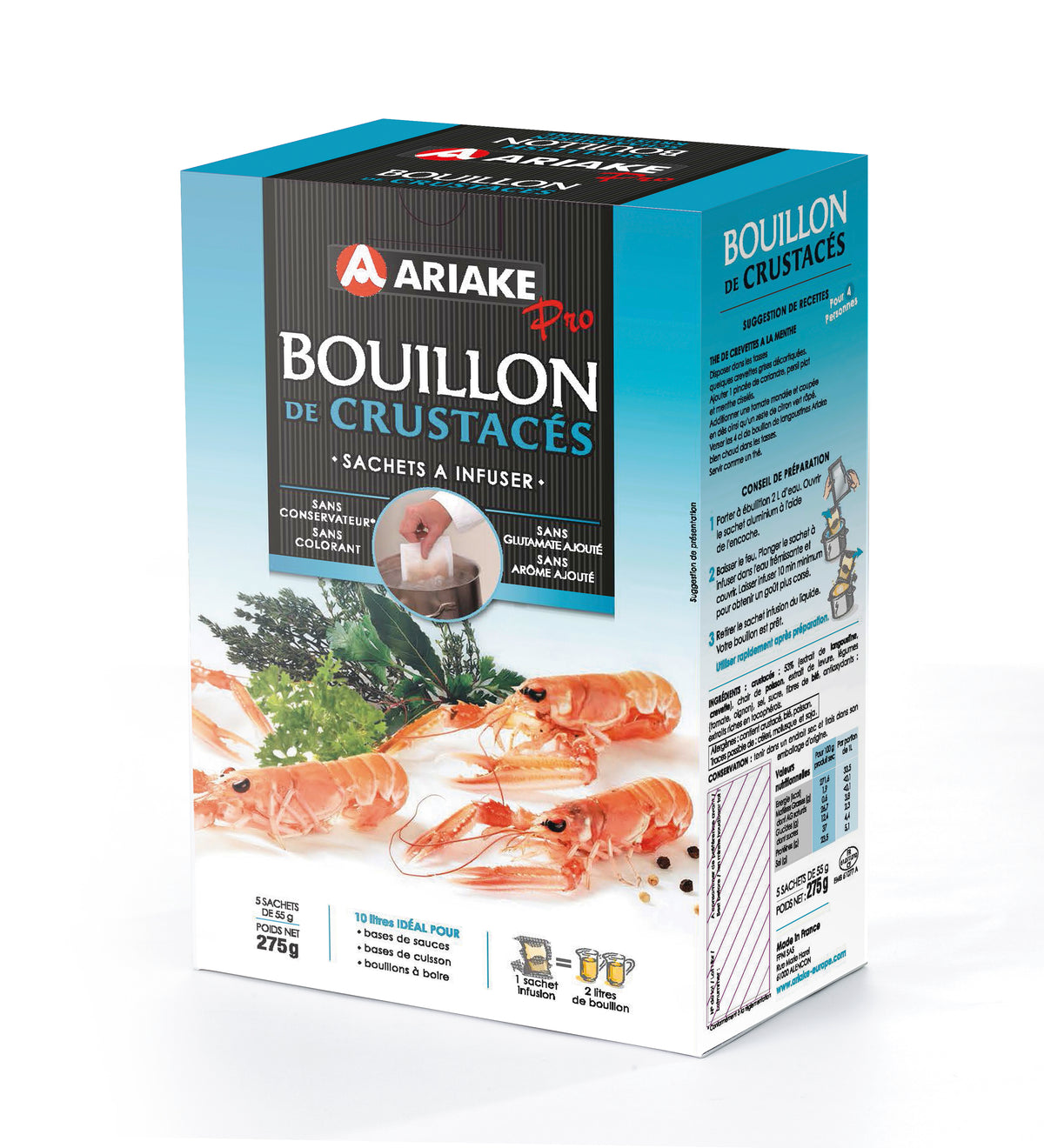 Bouillon de crustacés Ariake 5X55g