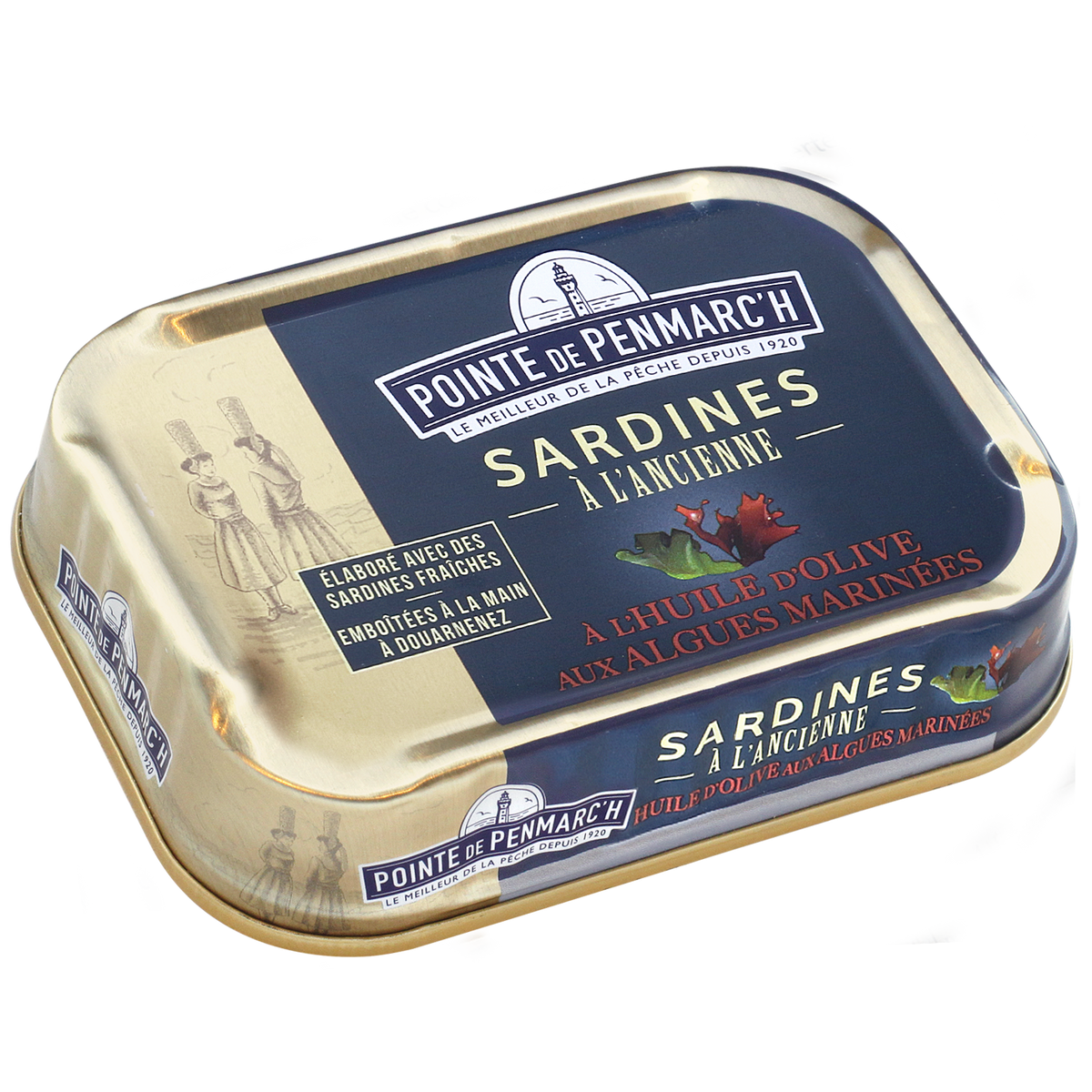 Sardines à l'ancienne à l'huile d'olive et aux algues marinées - 115g