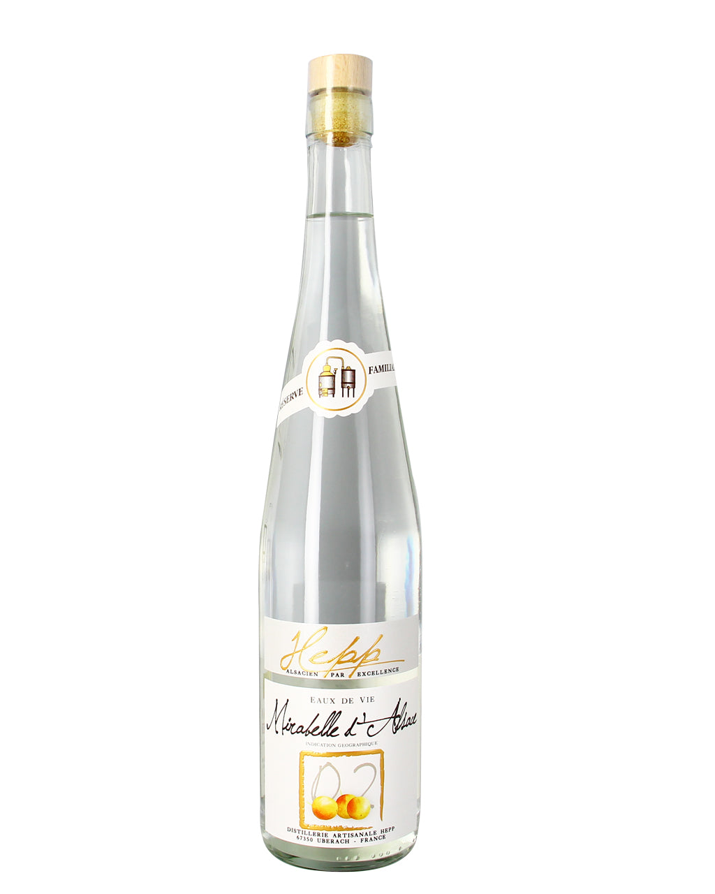 Eau de vie mirabelle Alsace 45% Distillerie Hepp - 70cl