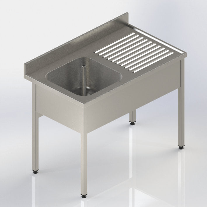 Plonge adosssée 1200x700x900 mm -1 bac 500x500x300mm ( C41472 ) (1 X 1 unité )