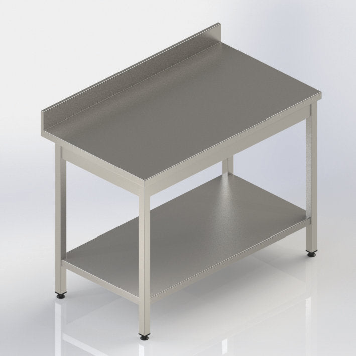 Table adossée fixe + étagère 1600x700x900 mm ( C43056 ) (1 X 1 unité )