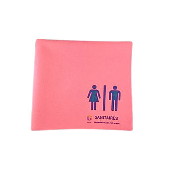 Lavette HACCP imprimée - Rose - Surface vitrée ( E37407 ) (10 X 1 unité )