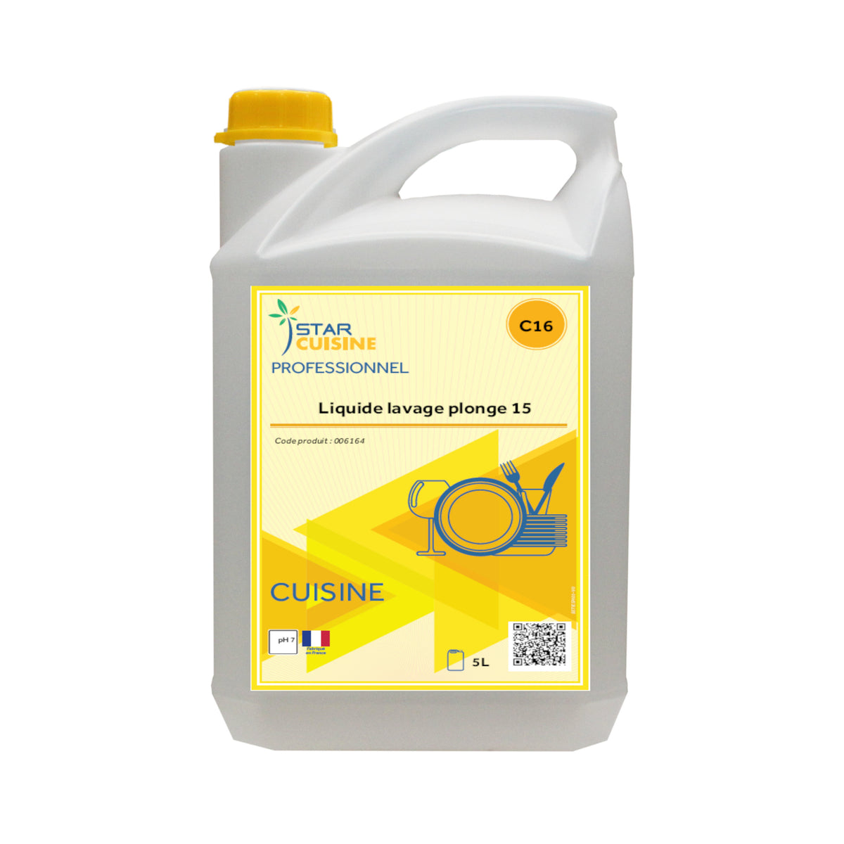 Liquide lavage plonge  - Bidon 5 L ( 006164 ) (4 X 1 unité )