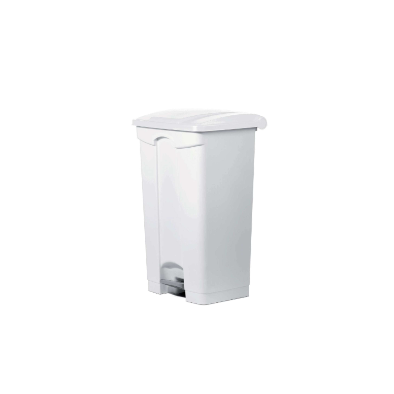 Container à pédale 90 L - Couvercle blanc/roulettes ( E35159 ) (1 X 1 unité )