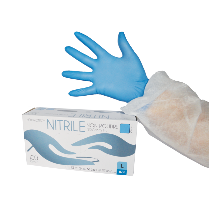 Blue nitrile powder-free gloves size m - 340575 - 10x100 units