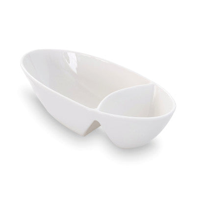 Two-compartment dish - Porcelain 19x9 cm ( E23205 ) (1 X 1 unit )