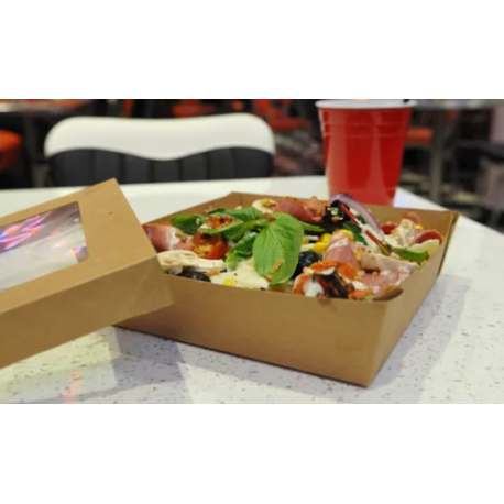 Salad box - Brown Kraft 9.5x9.5x4 cm (949246) (10 X 25 units)