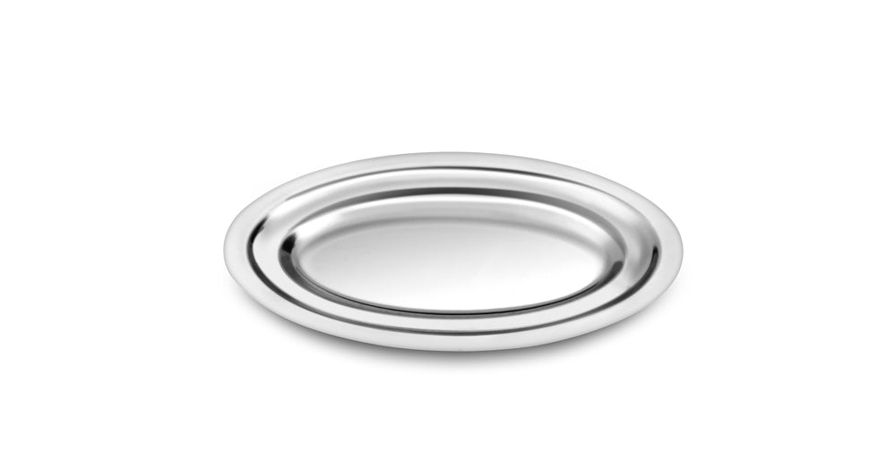Plat oval - Inox 34x22 cm - UNI ( 002077 ) (1 X 1 unité )