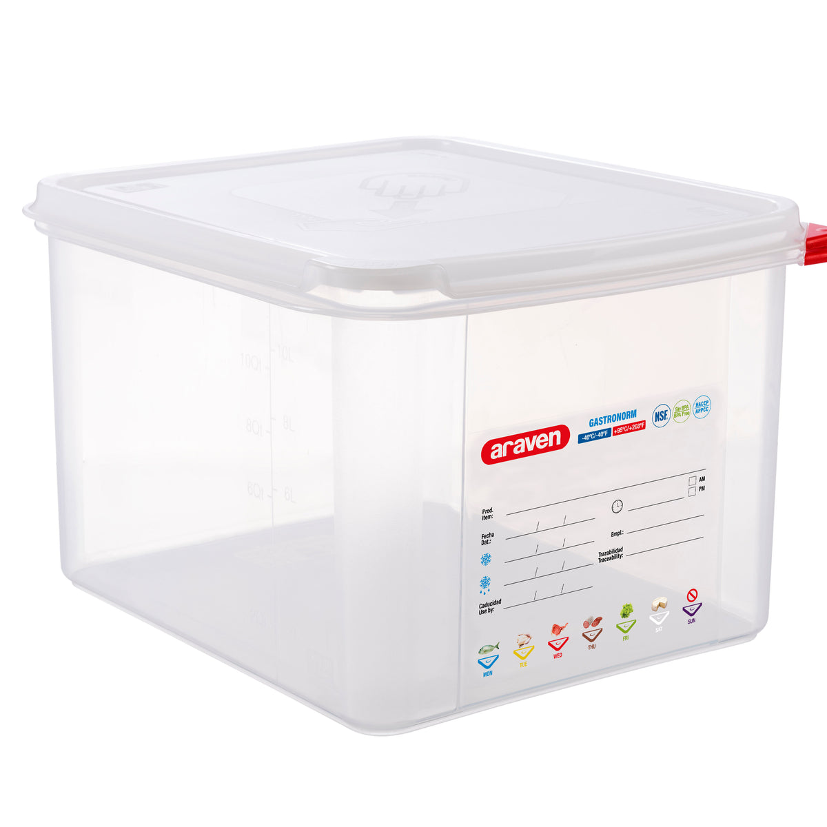 Bac hermétique GN1/2- Hauteur 200 mm - Polypropylène ( 631446 ) (1 X 1 unité )