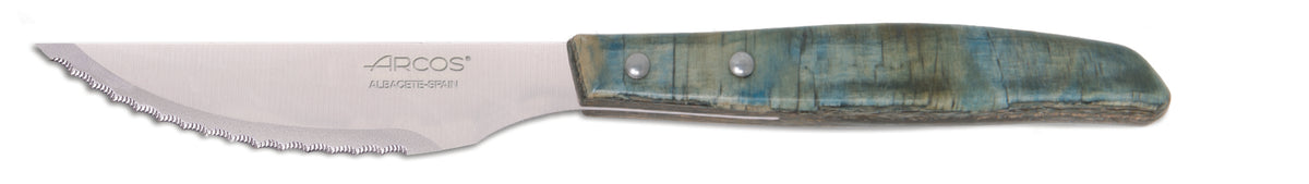 Blue-green steak knife - Bakelized wood handle (096331) (12 X 1 unit)
