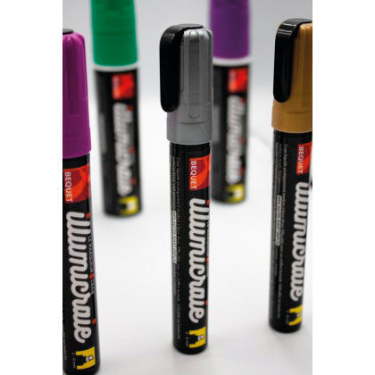 2 illumicraie chisel tip chalk markers Silver (016216) (1 X 2 units)