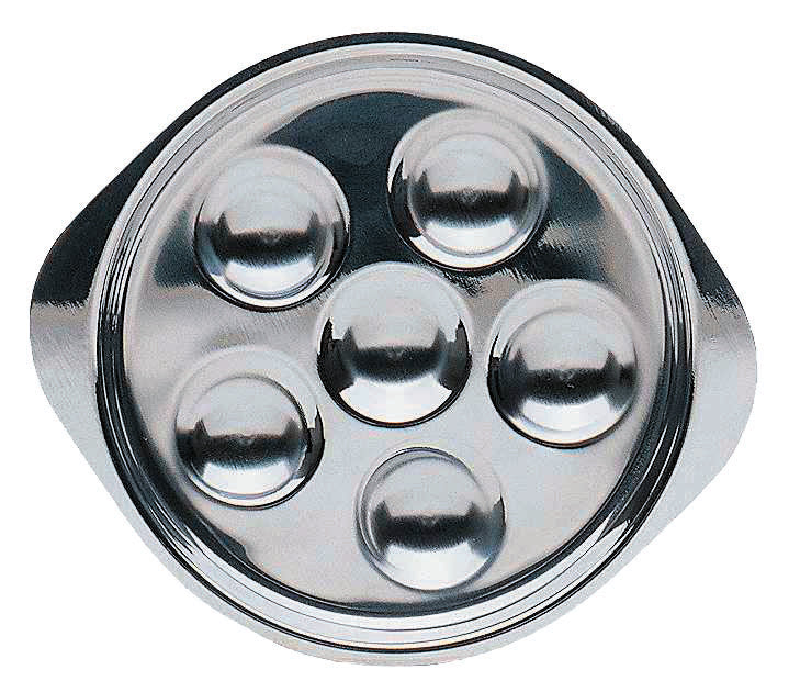 Plat à escargots 6 trous - 14,5x16,5 cm - Inox ( 041010 ) (1 X 1 unité )