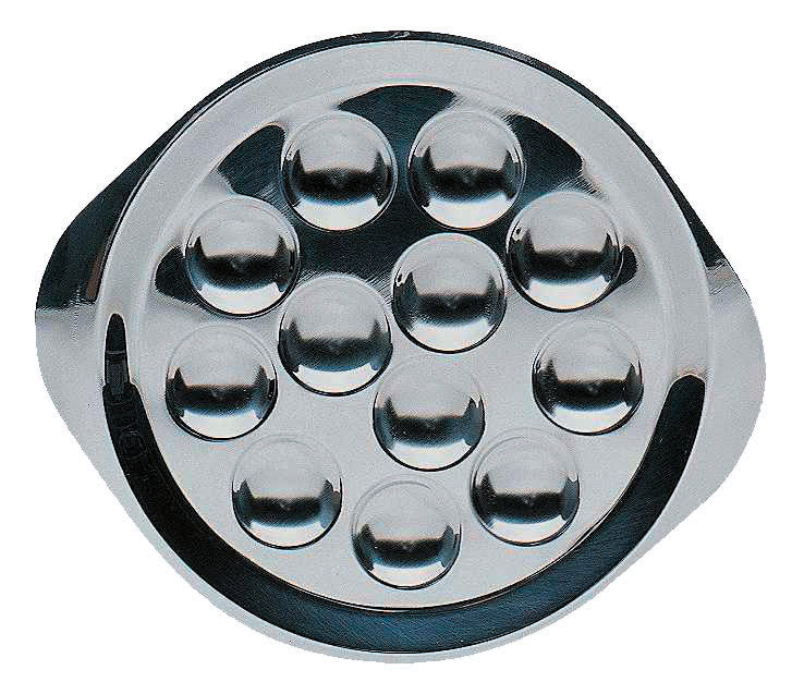 Plat à escargots 12 trous - 20x23 cm - Inox ( 041011 ) (1 X 1 unité )