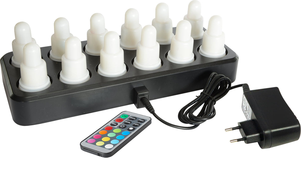 12 Bougies à LED multicolor rechargeables ( 158961 ) (1 X 1 unité )