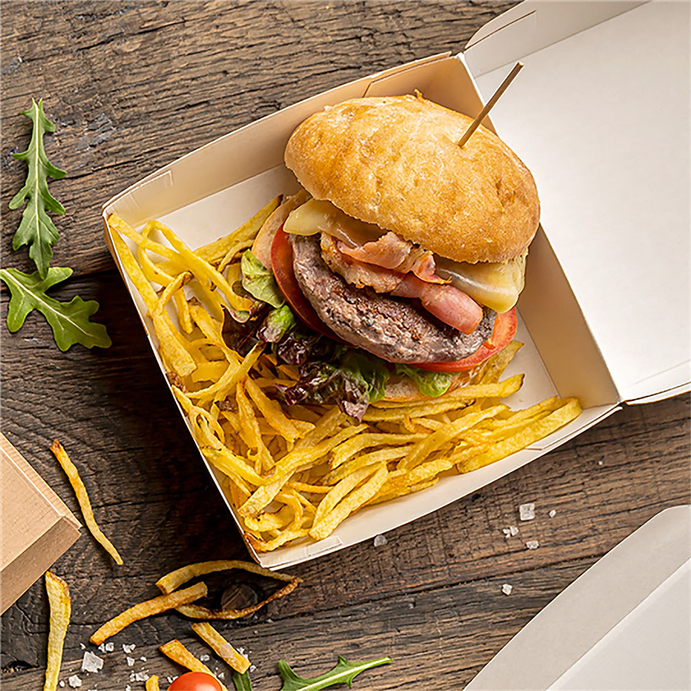 Burger box - Corrugated cardboard 17.6x16.8x7.8 cm (909430) (6 X 50 units)