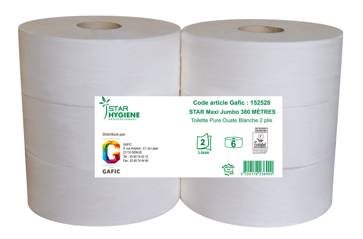 Papier toilette - 2 plis - Star Jumbo ( 152528 ) (1 X 6 unités )