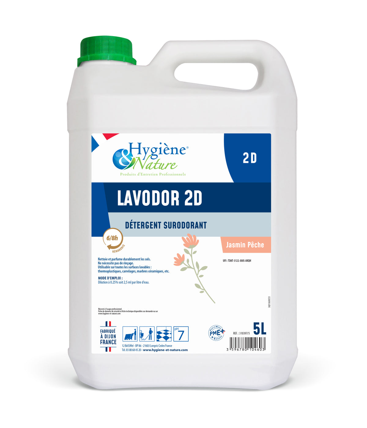2D Super-Scented Detergent - Jasmine/Peach 5 L Container (004750) (2 X 1 unit)