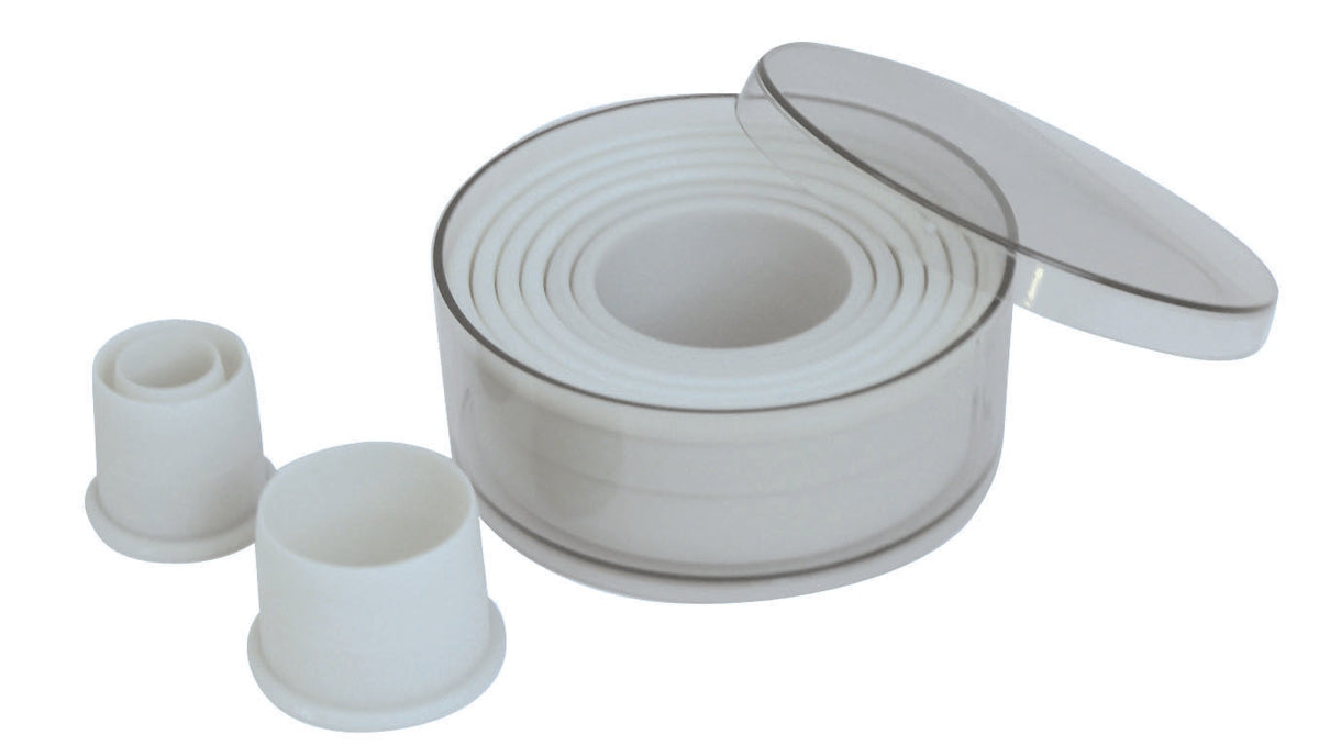 Lot 9 découpoirs unis polyamide ø2 à 10cm x 3,5cm ( 911659 ) (1 X 1 unité )
